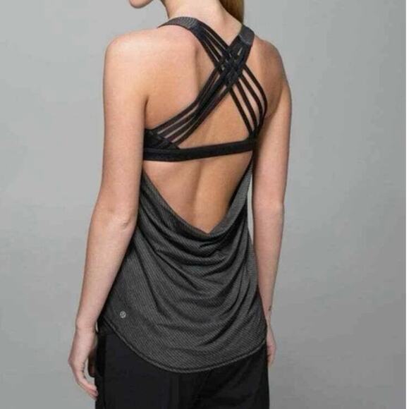 Lululemon Athletica Tops - lululemon athletica Black Strappy Back Blouse